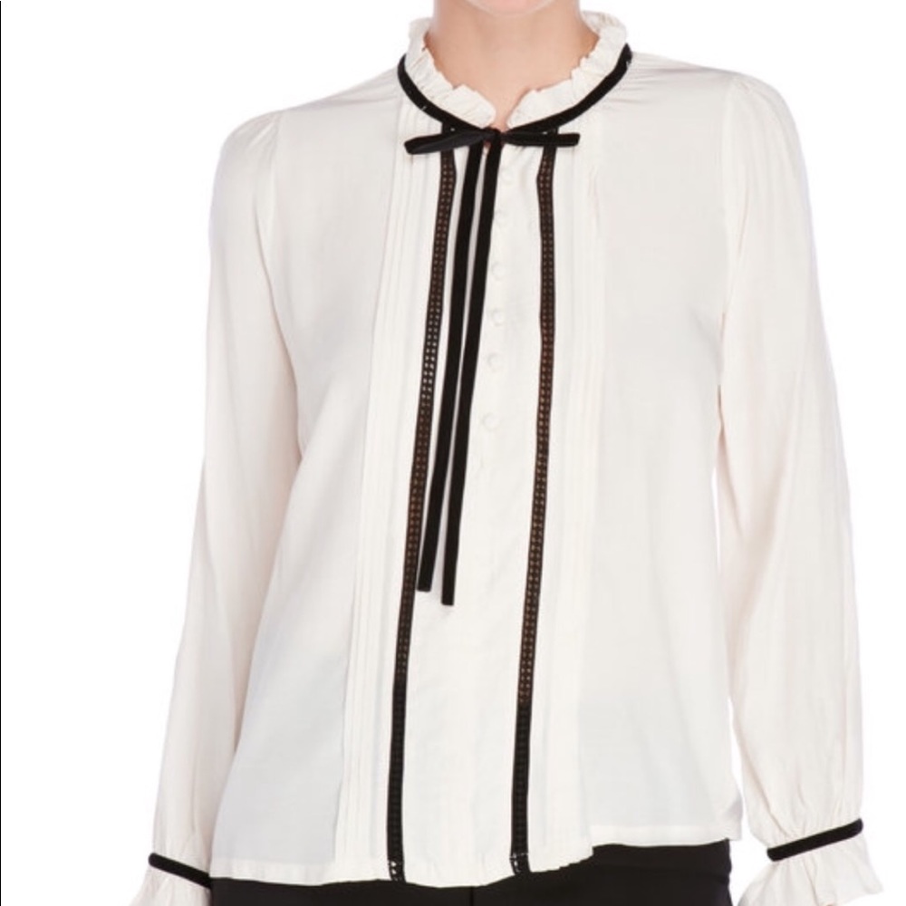 Velvet lined cream blouse